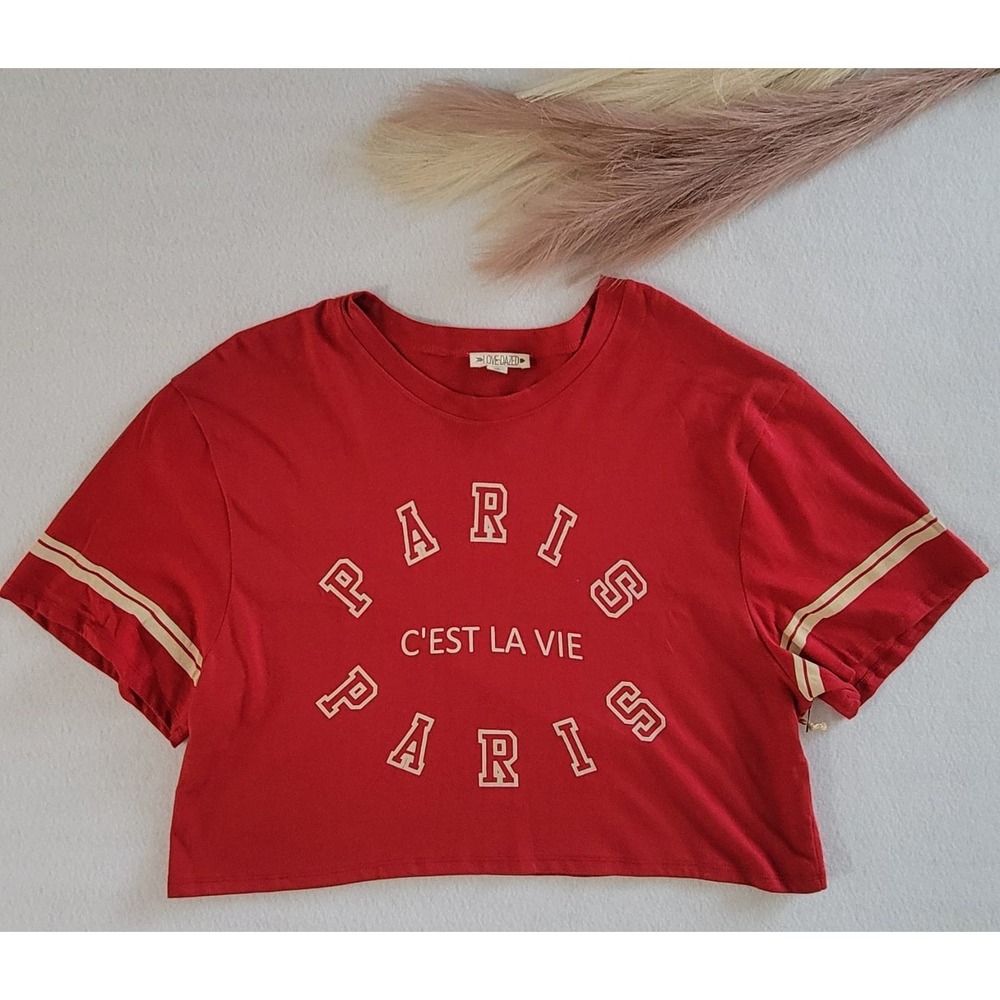 love dazed PARIS  women's  T shirt Top RED SIZE XL